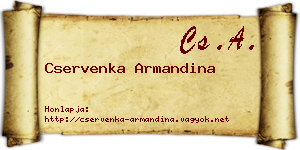 Cservenka Armandina névjegykártya